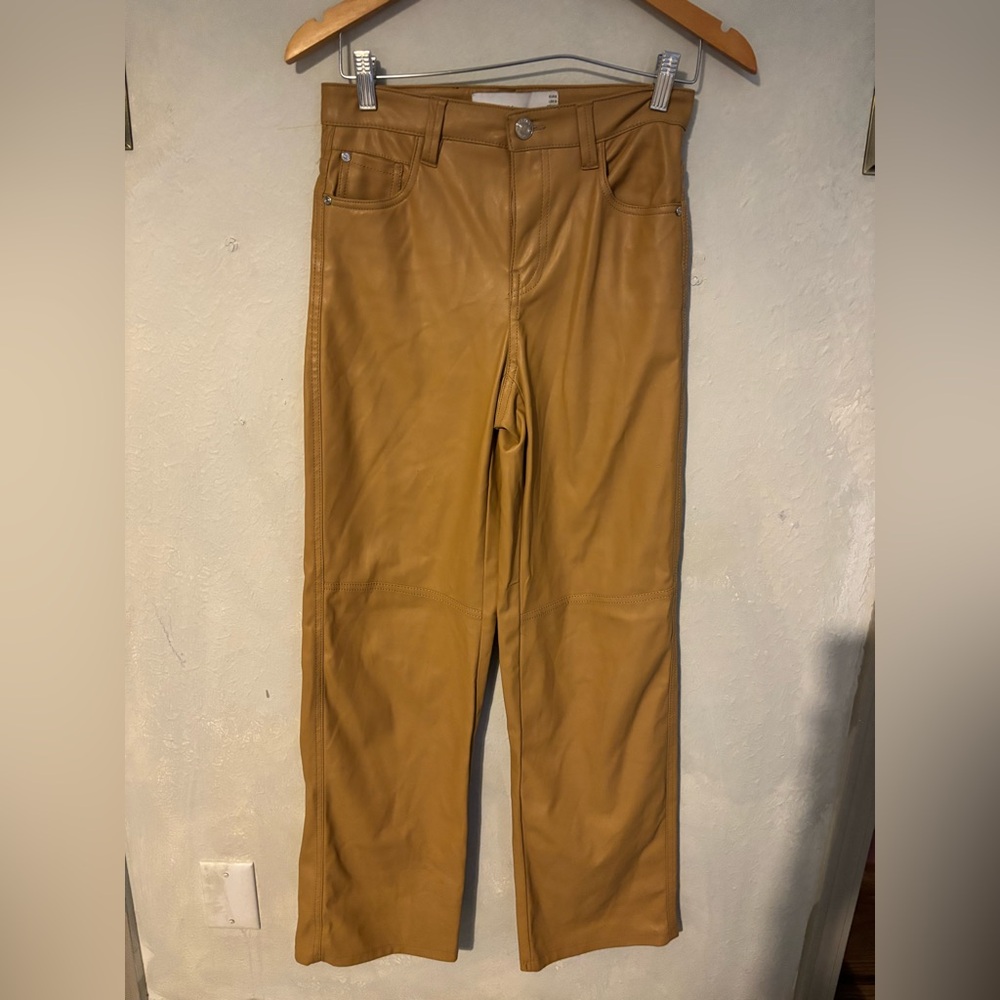Beshka Tan Leather Pants‎ size S